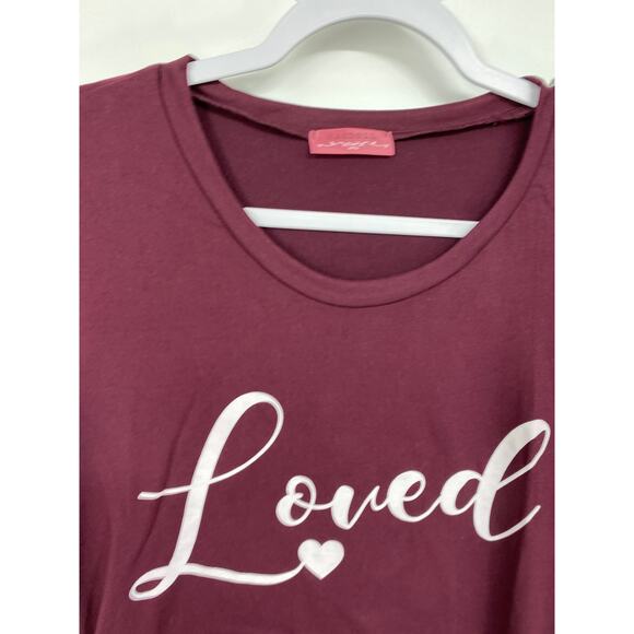 Ragdoll Maternity Purple Super Soft Loved Short Sleeve Rouched Shirt NEW Small - Picture 5 of 11